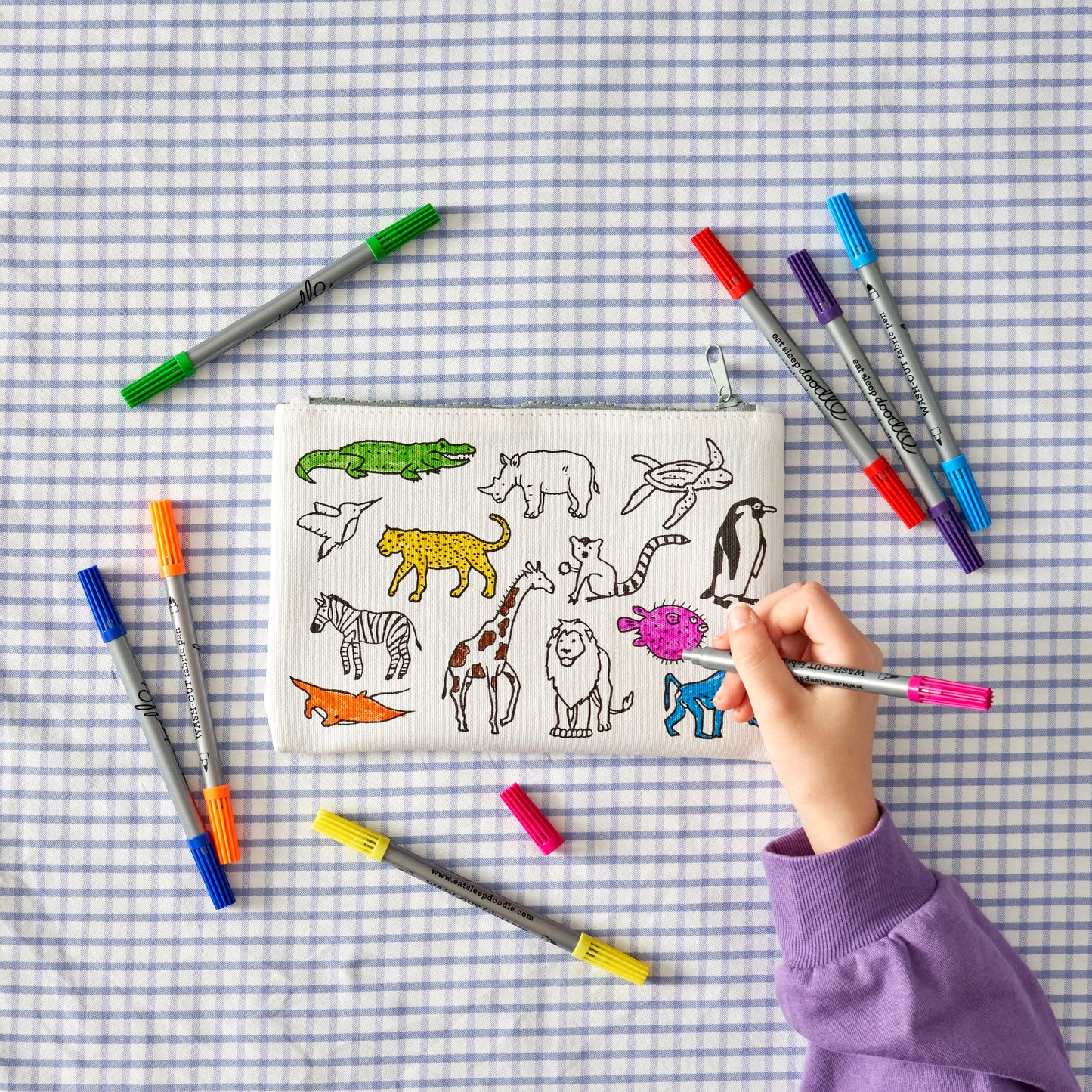 Pack Estuche Animales del Mundo + 10 marcadores