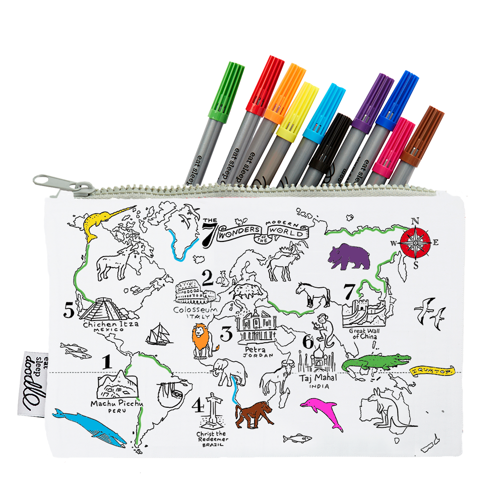 Pack Estuche Animales del Mundo + 10 marcadores